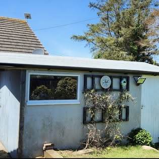 Garage roof replacement — work in progress