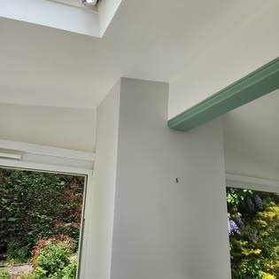 Interior decorating · corridor with light-green doors
